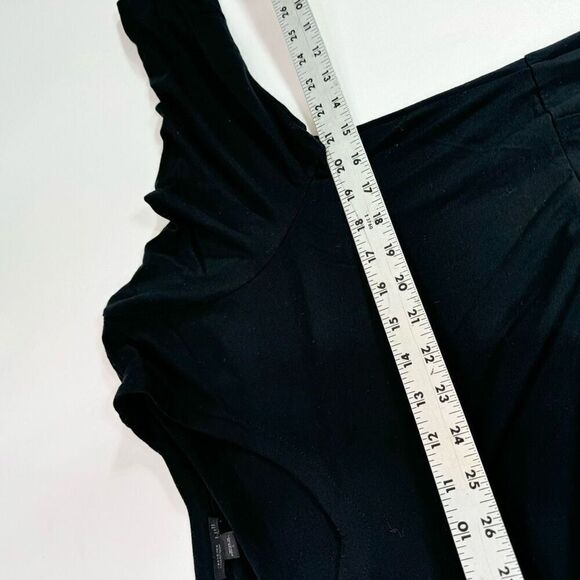 J. Jill Wearever Collection Dress Womens Large Black Solid 3/4 Sleeve Shift Midi - Picture 5 of 10